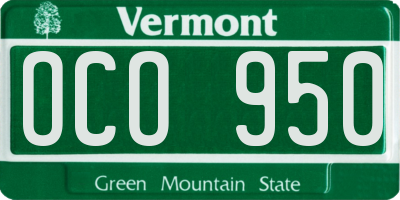 VT license plate OCO950