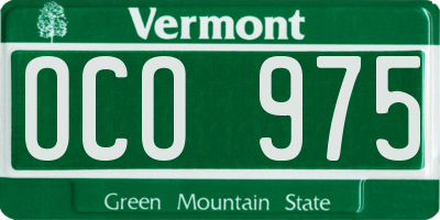 VT license plate OCO975