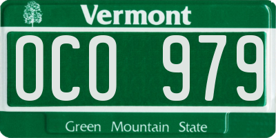 VT license plate OCO979