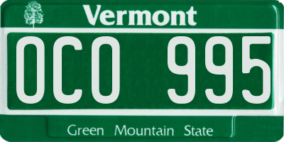 VT license plate OCO995