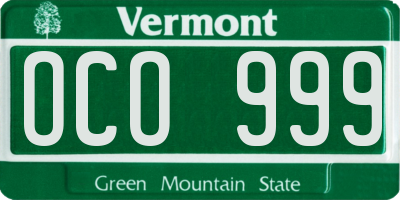 VT license plate OCO999
