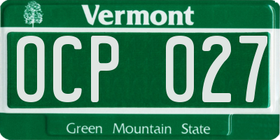 VT license plate OCP027