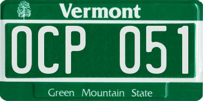 VT license plate OCP051