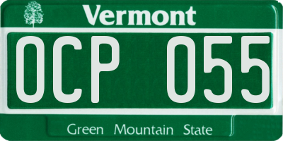 VT license plate OCP055