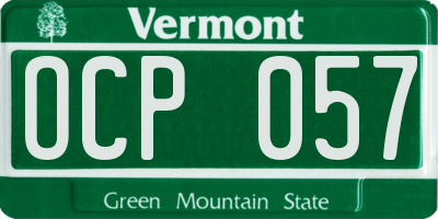 VT license plate OCP057