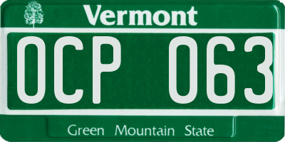 VT license plate OCP063