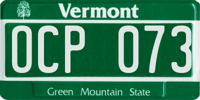 VT license plate OCP073