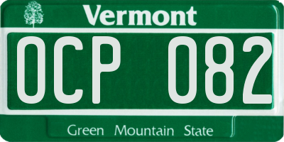 VT license plate OCP082