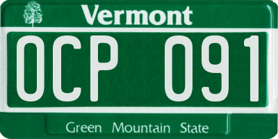 VT license plate OCP091