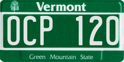 VT license plate OCP120