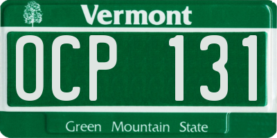 VT license plate OCP131