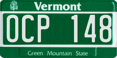 VT license plate OCP148
