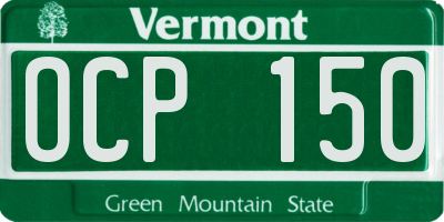 VT license plate OCP150