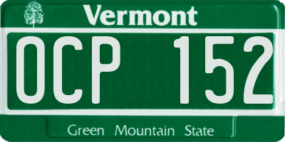VT license plate OCP152