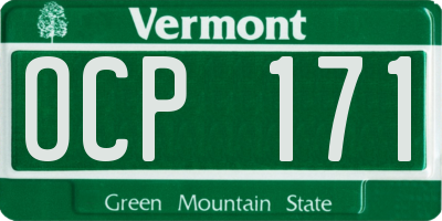 VT license plate OCP171