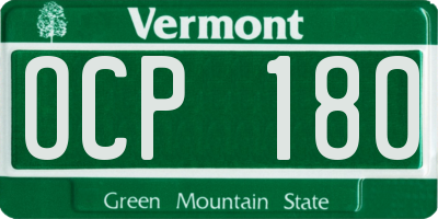 VT license plate OCP180