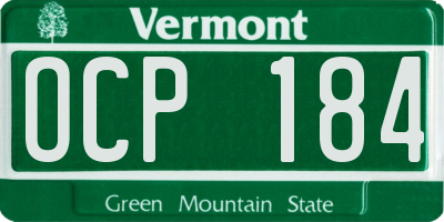 VT license plate OCP184