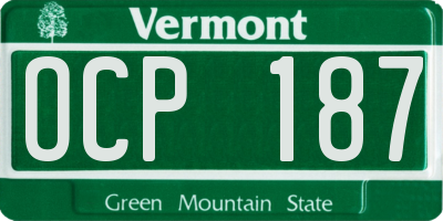 VT license plate OCP187