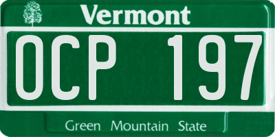 VT license plate OCP197