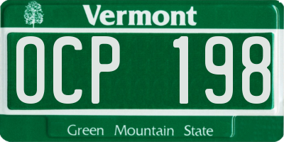 VT license plate OCP198