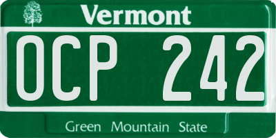 VT license plate OCP242