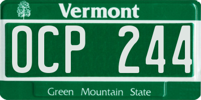 VT license plate OCP244