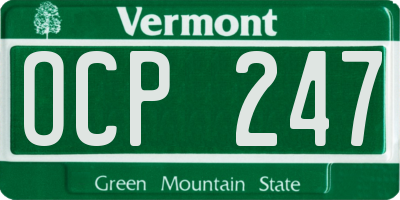 VT license plate OCP247