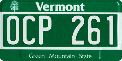 VT license plate OCP261