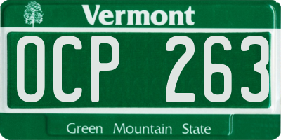 VT license plate OCP263