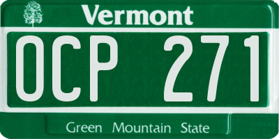 VT license plate OCP271