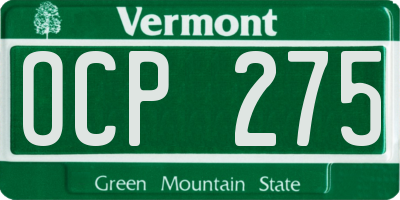 VT license plate OCP275