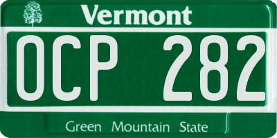 VT license plate OCP282