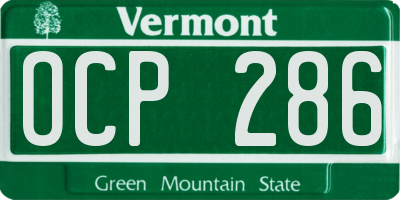VT license plate OCP286