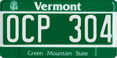 VT license plate OCP304