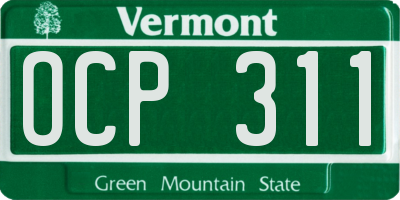 VT license plate OCP311