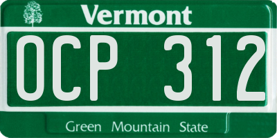 VT license plate OCP312