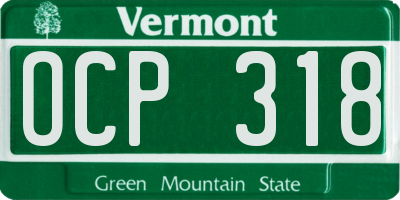 VT license plate OCP318