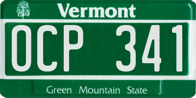 VT license plate OCP341