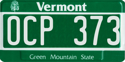 VT license plate OCP373