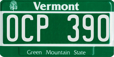 VT license plate OCP390