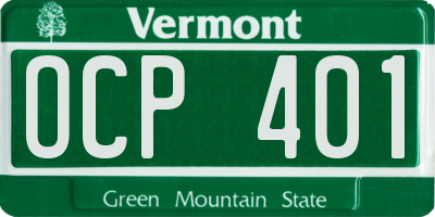 VT license plate OCP401