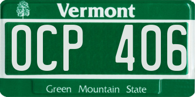 VT license plate OCP406