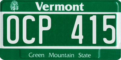 VT license plate OCP415