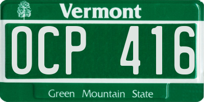 VT license plate OCP416