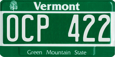 VT license plate OCP422