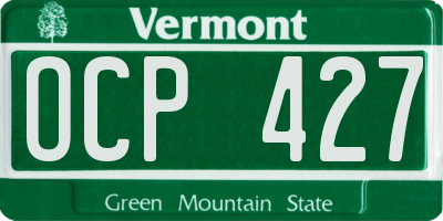 VT license plate OCP427