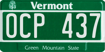 VT license plate OCP437