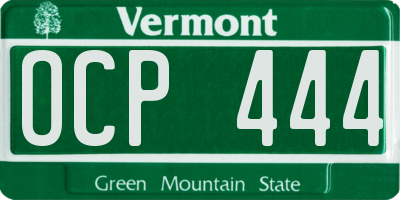 VT license plate OCP444