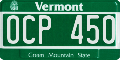 VT license plate OCP450