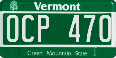 VT license plate OCP470